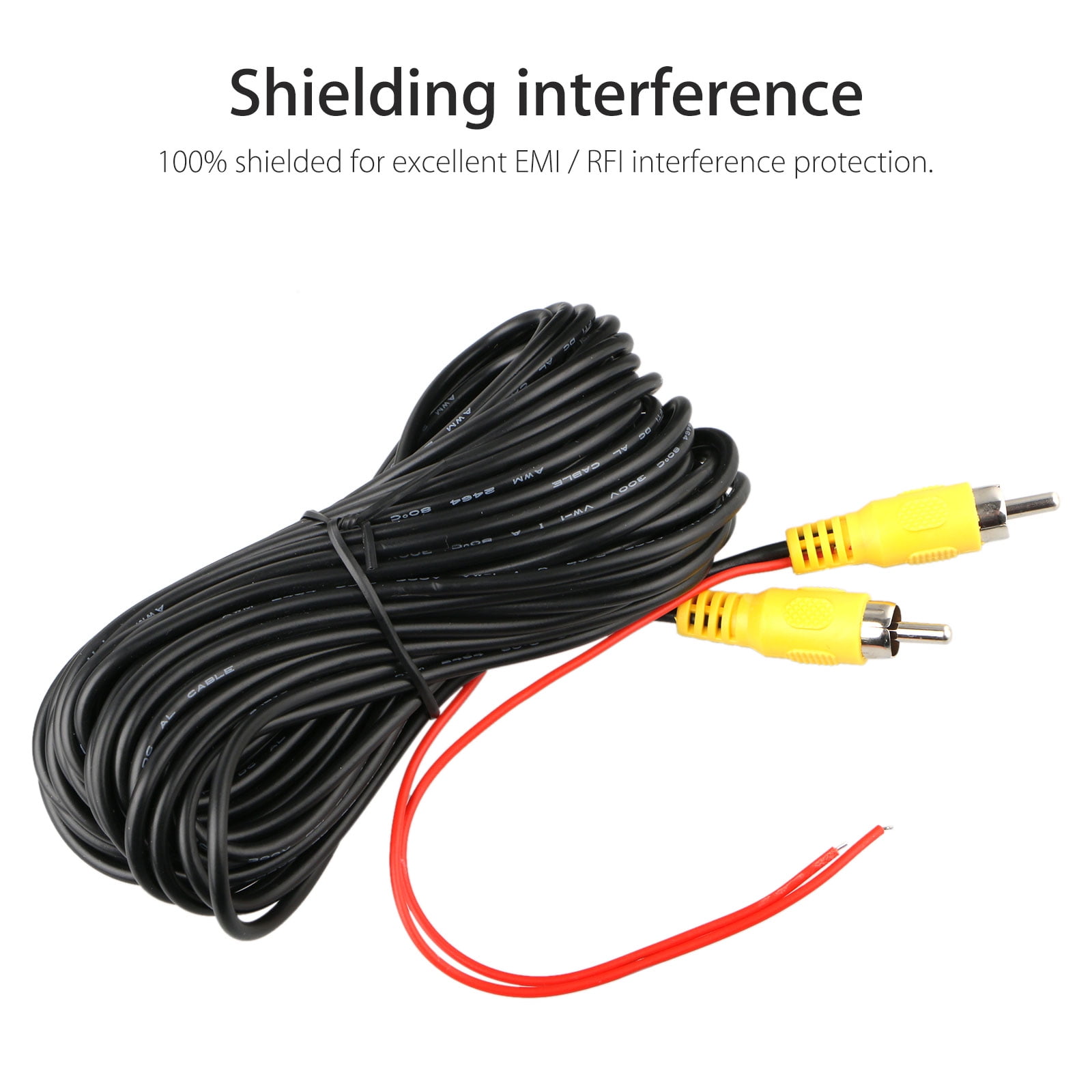 Camera w/ Detection Wire,10M/32FT Car RCA Video Extension Cable for