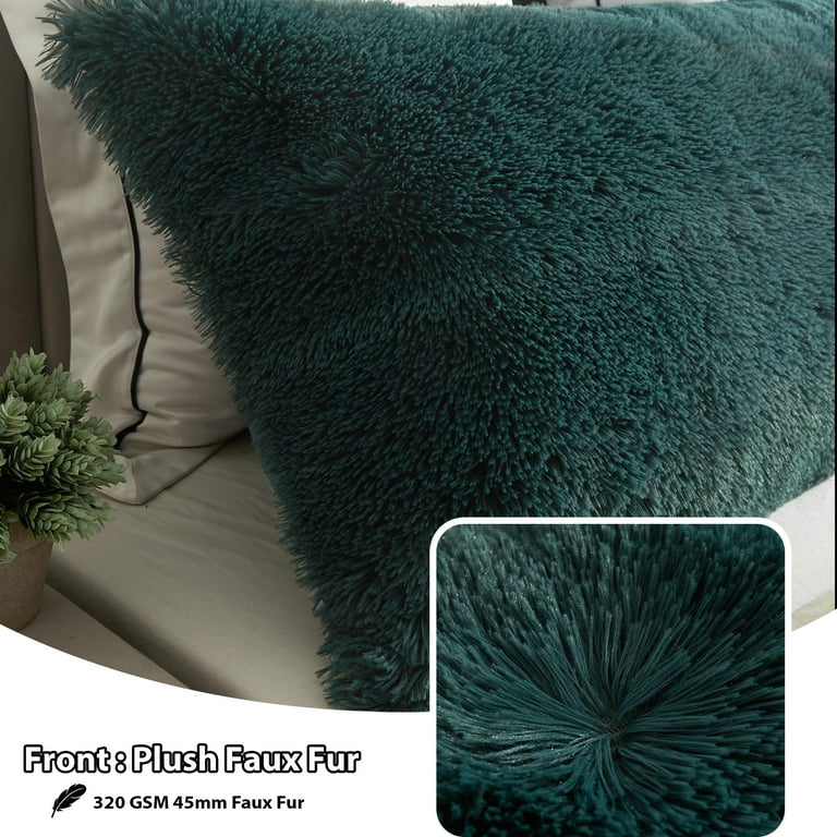 LIFEREVO Body Pillow Cover with Zipper Closure Luxury Shaggy Ultra Soft Plush Faux Fur Pillowcase 20