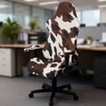 thumbnail image 4 of XYZCANDO Brown Cow Print Computer Chair Slipcover Set of 4 Gaming Chair Protective Cover with Zipper Anti-Slip Chair Protector Keeps Your Chair Cool and Clean, 4 of 7