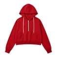 thumbnail image 2 of cocolona Womens Cropped Workout Hoodies Casual Long Sleeve Pullover Hooded Fall Sweatshirts Tops, 2 of 7