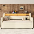 thumbnail image 2 of Upholstered White Twin Daybed / Stylish Design, Comfortable Lying, 2 of 2