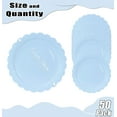 thumbnail image 2 of 50 platos de papel azul claro de 7 pulgadas, platos festoneados de color azul bebé, platos desechables para boda, baby shower, cumpleaños, fiesta, platos de postre, 2 of 4