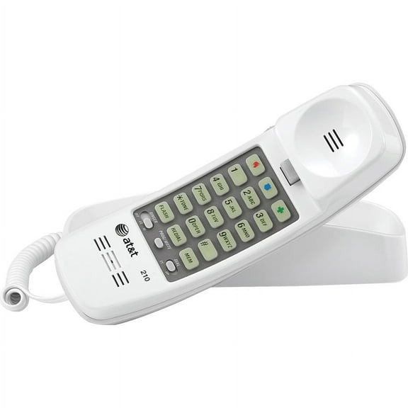 AT&T Trimline 210WH Standard Phone - White - 1 x Phone Line | Bundle of 5 Each
