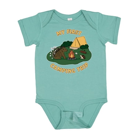 

Inktastic Camping Hedgehog-My First Camping Trip Gift Baby Boy or Baby Girl Bodysuit