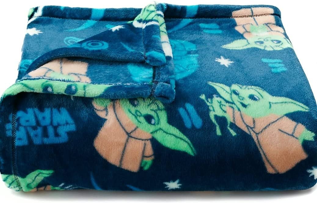 The Big One Plush Throw Blanket Oversized 5'x6' The Child Blue