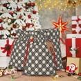 thumbnail image 6 of Naloa Daisy Plaid Black Drawstring Christmas Bags, 3D Xmas Gift Bags, Christmas Wrapping Bags, Xmas Goodie Bags, Treat Pouch Bags, Party Favor Bags-Small, 6 of 9
