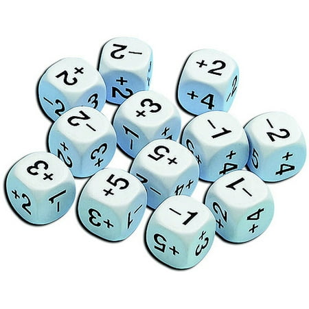 School Smart Positive and Negative Number Dice, Grades 4-8, Set of 12