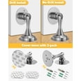 thumbnail image 4 of Door Stoppers Magnetic Door Catch - 2 Pack Stainless Steel Heavy Duty Door Holder Stops for Bottom Top of Door - Wall Floor Mounting No Drill Adhesive & Screws Strong Magnet Keep Door Open, 4 of 7