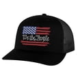 thumbnail image 6 of Distressed Flag Snapback - We The People Trucker with Constitutional Design | Weathered Flag Cap (AlpineGreen), 6 of 9