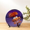 thumbnail image 3 of Lsque inside out 2 Pattern Ceramic Decorative Plate Decorative Plates with Display Stand Personalized Porcelain Plate Ceramic Ornaments for Wall Hanging Decoration-7in, 3 of 6