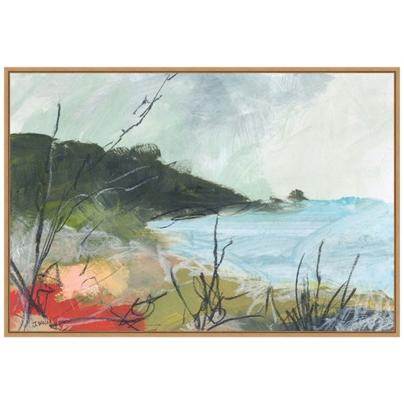 Amanti Art Wandering Water No. 2 Framed Canvas Wall Art Print