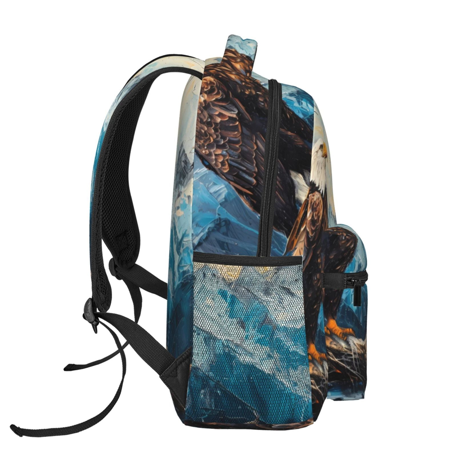 Xecao Iceberg Bald Eagle Backpack, a stylish and functional choice for both men and women, is the perfect basic bookbag for college, work, or travel