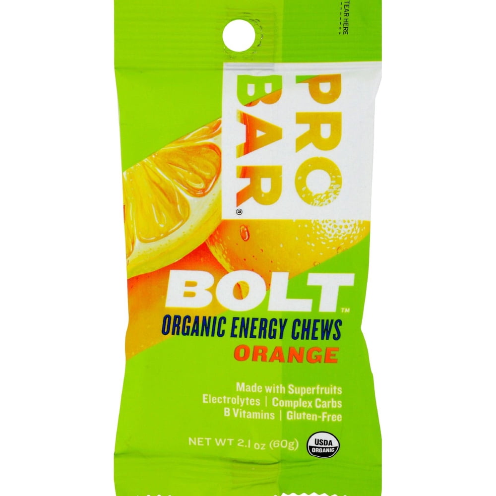 Probar Bolt Energy Chews, Organic Orange, 2.1 Oz
