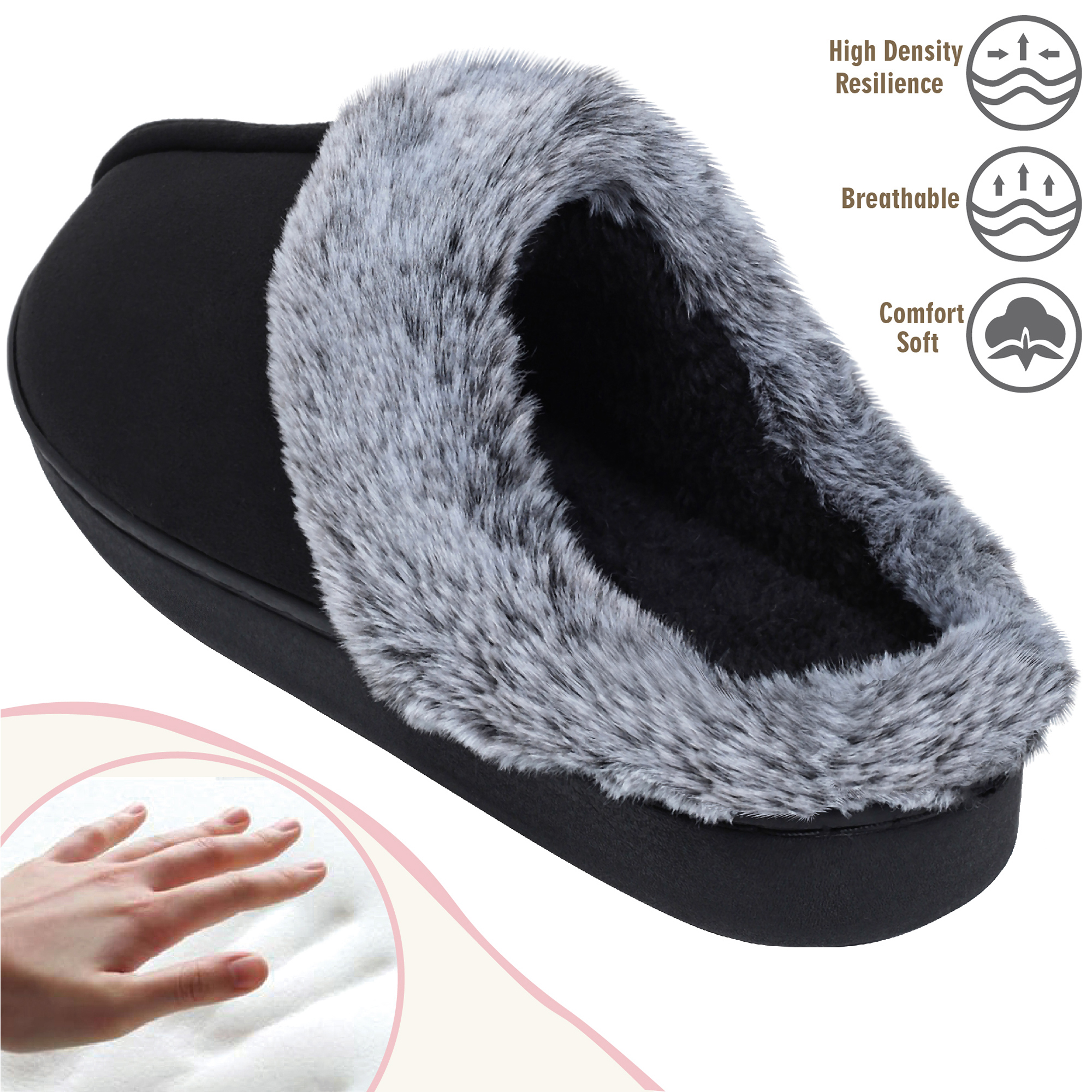 Northblanc Women's Fuzzy Memory Foam House Slippers photo 3