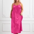 thumbnail image 5 of MAIHAN Backless Dresses for Women,Summer Sleeveless Backless cami Dresses Spaghetti Strap Flowy Dress Long Sundress with Back Tie(Hot Pink,XXXXL), 5 of 7