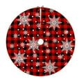 thumbnail image 2 of Christmas Tree Skirt, 48 inches Red Buffalo Plaid Christmas Tree Mat, Rustic Xmas Decor (Snowflake), 2 of 4