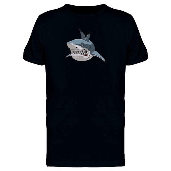 Angry Menacing Blue Shark Tee Men's - Men T-Shirt, Xtra Large