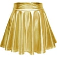 thumbnail image 4 of Women's Shiny Flared Pleated Mini Skater Skirt, 4 of 9