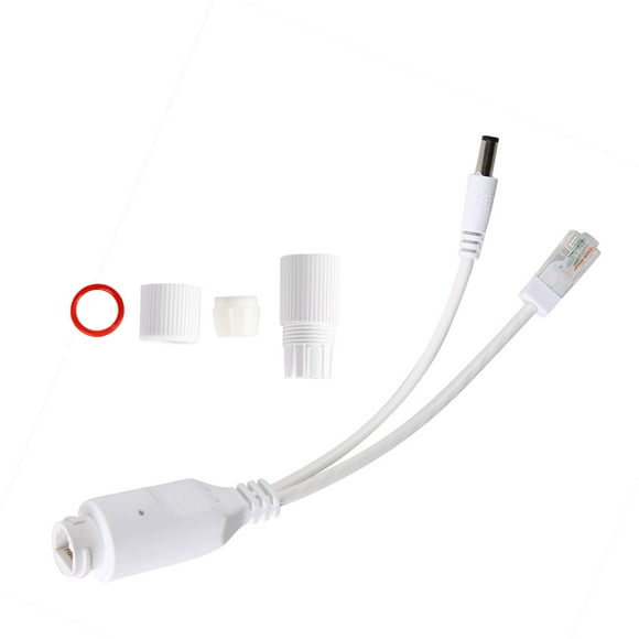 Abastado 24V Waterproof IP Camera Power Over Ethernet Adapter POE Cable Splitter InjectorWhite