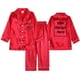 thumbnail image 3 of 2Pcs Red Satin Pyjamas Kids Sets Boys Girls Solid Silk Children's Pajamas Clothes Toddler Lounge Pjs 2-12T Christmas Clothing, 3 of 4