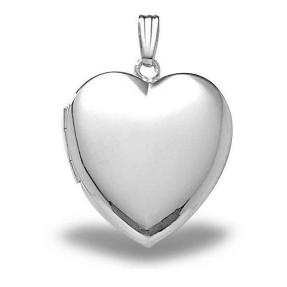 Picturesongold.Com Large Heart Locket - 1 inch x 1 inch in Sterling Silver