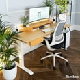thumbnail image 5 of Desky Dual Bamboo Sit Stand Desk - Dark Bamboo / 80 X 30 Inches / Matte Black, 5 of 10