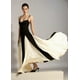 thumbnail image 2 of Vestido de fiesta EEMEII con tirantes finos, retazos, negro y blanco, 2 of 7