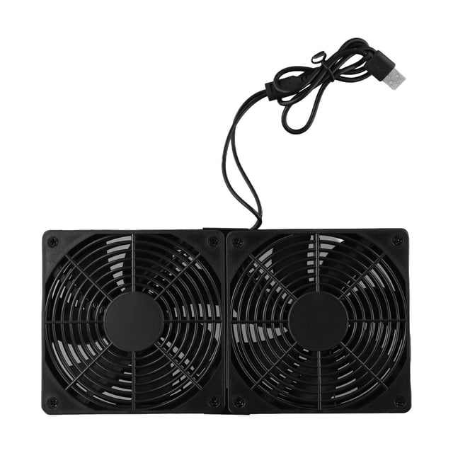120mm 5V USB Powered PC Router Dual Fan USB Axial Radiator For Computer