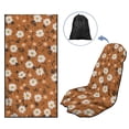 thumbnail image 5 of Xixirimido Car Seat Towel Covers Athletic Running Towel Sweat Car Front Seat Protector Non Slip Cover for Outdoor Sport Activities Washable, Daisy Flower Brown, 2Pack, 5 of 8