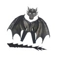 thumbnail image 4 of Disfraz de ala de dragón para niños Juego de cubierta de cara de cola Disfraz de Halloween Ligero Negro Yuyangstore Disfraz de juego de simulación, 4 of 8