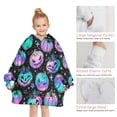 thumbnail image 6 of Colorful Halloween Pumpkins Pattern Blanket Hoodies for Kids 6-13YR Oversize Wearable Blanket Hoodies for Boys Girls Teens, 6 of 7