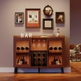 thumbnail image 2 of BeesClover Wine Bar Cabinet with LED Light, Liquor Cabinet Coffee Bar Kitchen Buffet Sideboard Storage with Wine Rack and Glass Holder for Home Living Room Dining Room, 2 of 5