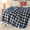thumbnail image 5 of Sherpa Fleece Blanket Twin Size, Super Soft Warm Buffalo Plaid Plush Gig Blankets, Lightweight Cozy Fuzzy Blanket for Couch Sofa Bed (NavyBlue, 60" x 80"), 5 of 6