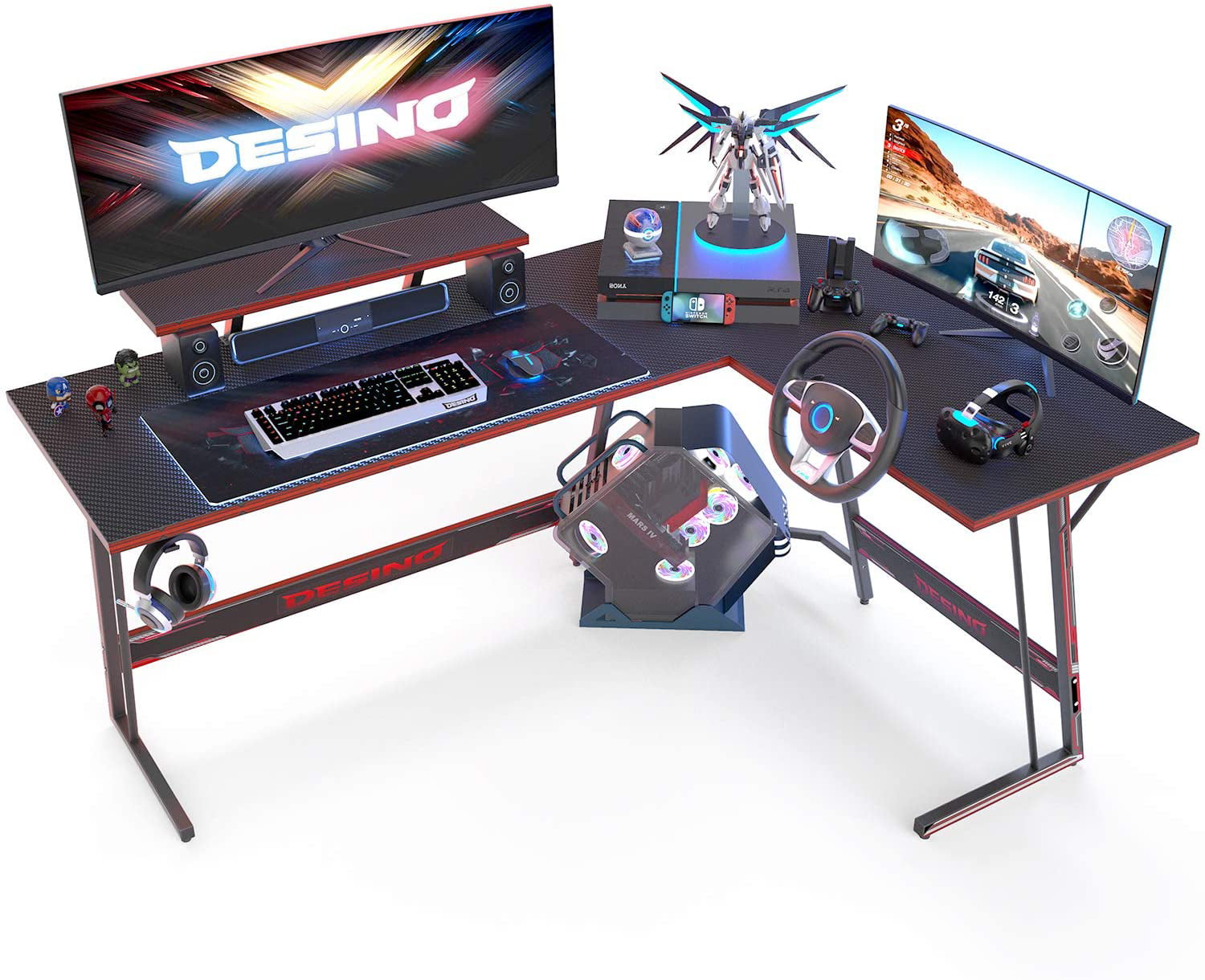 Desino L Shaped Gaming Desk Computer, Best Desks For Pc