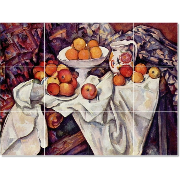 Ceramic Tile Mural-Paul Cezanne Fruits Vegetables Tile Mural Modern Home Design 24" w x 18" h using (12) 6 x 6 ceramic tiles