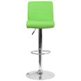thumbnail image 2 of Contemporary Burgundy Vinyl Adjustable Height Barstool with Rolled Seat and Chrome Base, 2 of 5