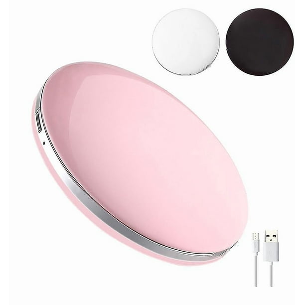 Espejo de maquillaje HUOGUO, luz LED con aumento de 3 aumentos, plegable, rosa
