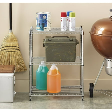 Whitmor Supreme Small 3 Tier Shelving Adjustable Chrome Com