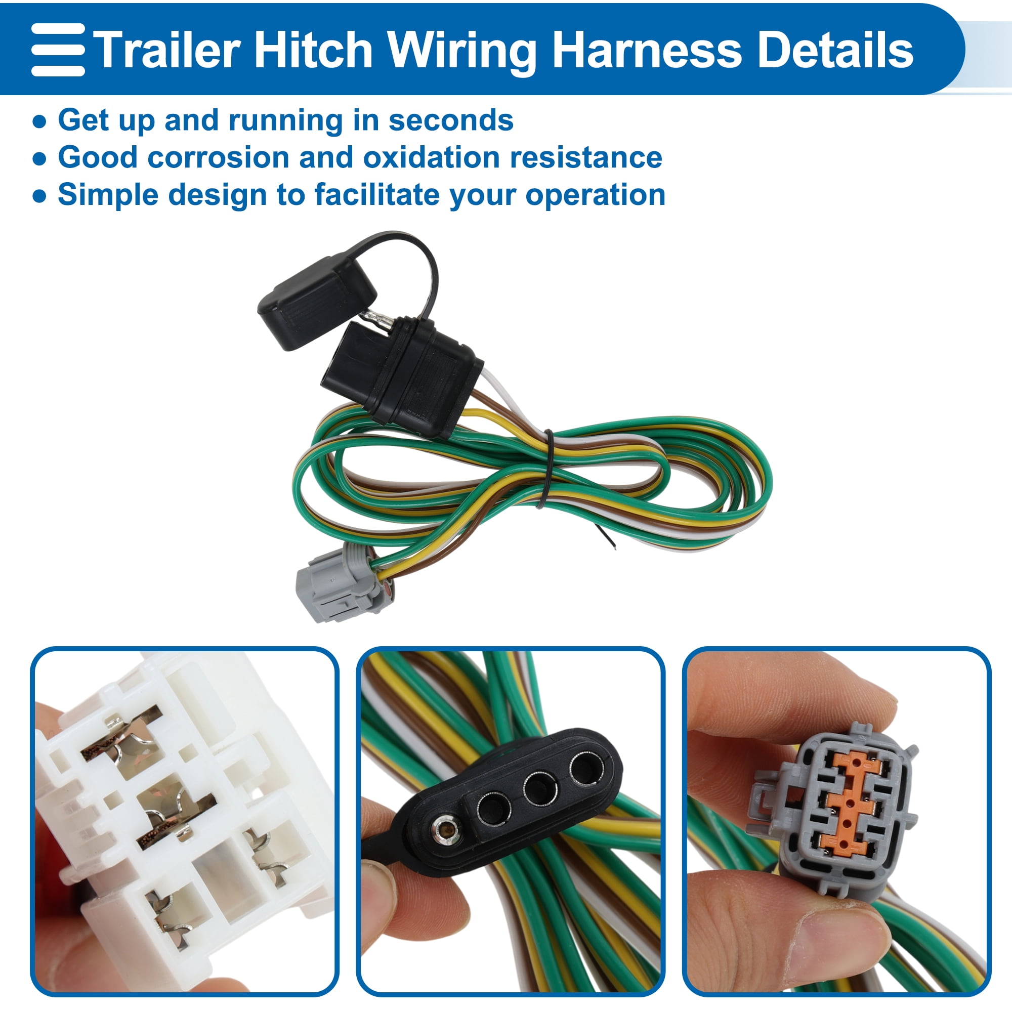 Unique Bargains 4 Pin Trailer Wiring Harness No.56520 for Nissan Pathfinder 2022-2025