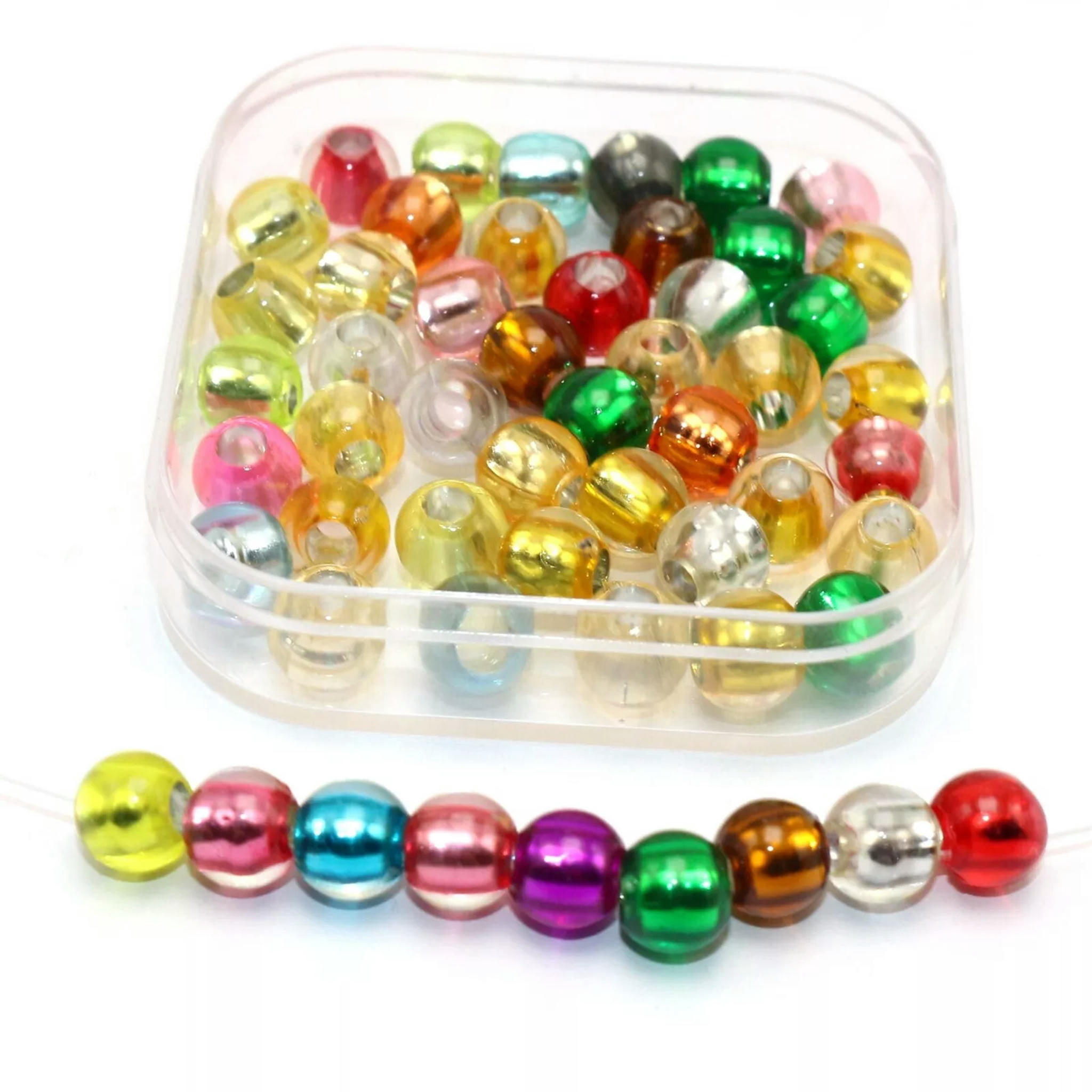 EOEMY 1000 Mixed Color Silver Foil Pony Barrel Beads 8X6mm Kandi Bracelet Wholesales
