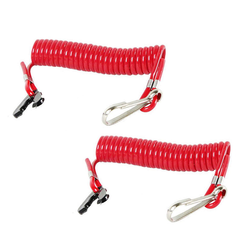 2Pcs Boat Outboard Engine Motor Safety Tether Lanyard Kill Stop Switch Core 