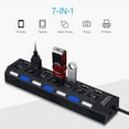 thumbnail image 2 of 7 in 1 USB Hub For Computer Laptop USB 2.0 Adapter With Independent Switch, 2 of 7
