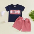 thumbnail image 2 of KPOPLK Toddler Baby Boy Summer Outfit for 1t 2t 3t 4t 5t Short Sleeve T Shirt Top Casual Shorts Set Infant Newborn Clothes 6 12 18 24 Month 2T(12-18 Months,Navy), 2 of 5