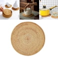 thumbnail image 4 of veasfak Heat Insulation Round Coaster Coffee Tea Cup Rattan Placemat Pad 20cm, 4 of 9