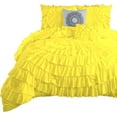thumbnail image 2 of D.N.G. BEDDINGS 100% Egyptian Cotton 1 Piece Circle Ruffle Comforter with 1 Freebie Ruffle Pillow | 550 GSM Filled Microfiber - Twin/TwinXL Size, Yellow Color - 800 Thread Count, 2 of 5