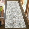 thumbnail image 2 of CAROMIO Area Rugs Washable Rug Vintage Rug Traditional Rug Foldable Thin Rug for Bedroom Living Room, 2' x 6' Gray, 2 of 7