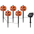 thumbnail image 1 of Paquete de 5 estacas de jardín Jack-O-Lantern luces solares para jardín lámparas solares Jack-O-Lantern, 1 of 2