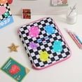 thumbnail image 4 of PENGXIANG Girl Cartoon PU Checkerboard Pattern Tablet Case Zipper Clutch (Black), 4 of 8