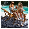 thumbnail image 7 of Keeomi 5Ft Round Outdoor Rug for Patios Waterproof, Plaid Reversible Door Mat Plastic Camping Rugs, Straw Rug Indoor Rugs Carpet for RV, Deck, Balcony, Porch, Picnic, Beach, Blue/White, 7 of 7