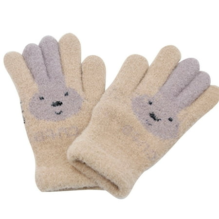 

DENGDENG Winter Gloves for Women Solid Thick Thermal Warm Gloves